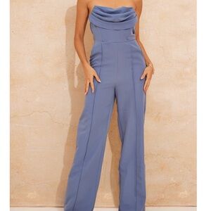 Strapless Blue Jumpsuit